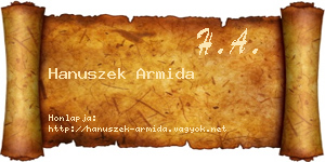 Hanuszek Armida névjegykártya